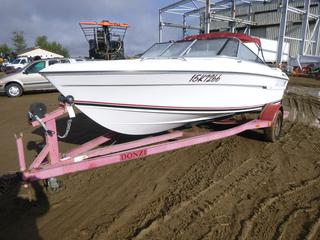 Donzi GT 180 6 Person Motor Boat c/w OMC, Gas, A/T, Leather, Showing 471 Hours, 17'L x 7'W, ST 205/75R14 Tires, SN DMRRH070H990 c/w RCU Trailer *NOTE: Unable To Read VIN* (Fichtenberg/Higher Ground Acreage Dispersal)