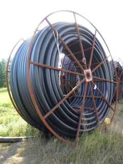 Global Pipe 4" SDR 13.5 Approx. 400M w/ Reel *NOTE: Located Offsite At Thomas Horizontal Drilling Yard In Barrhead,AB. Skid Steer Available To Assist With Load Out. Contact Richard For More Information 780-222-8309*