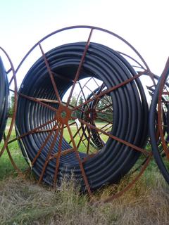 Global Pipe 3" SDR 13.5 Approx. 650M w/ Reel *NOTE: Located Offsite At Thomas Horizontal Drilling Yard In Barrhead,AB. Skid Steer Available To Assist With Load Out. Contact Richard For More Information 780-222-8309*