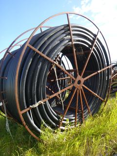 Global Pipe 3" SDR 13.5 Approx. 650M w/ Reel *NOTE: Located Offsite At Thomas Horizontal Drilling Yard In Barrhead,AB. Skid Steer Available To Assist With Load Out. Contact Richard For More Information 780-222-8309*