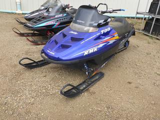 1999 Polaris Indy RMK 700 Snowmobile c/w 4,149 Miles, 2 Cyl, Short Track, SN 48A9R7897XC076113 *NOTE: Engine Turns Over, Running Condition Unknown*