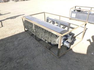 Wolverine Hydraulic Sweeper for Skid Steer. Adjustable Height. 6", UNUSED (Fichtenberg/Higher Ground Acreage Dispersal)