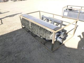 Wolverine Hydraulic Sweeper for Skid Steer. Adjustable Height. 6", UNUSED (Fichtenberg/Higher Ground Acreage Dispersal)