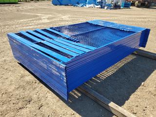 10' x 6' Construction Fence, 20 Panels, 100 Linear Feet and Tops, 3MM Diameter Wire, Electro Galvanized Wire, Powder Coated c/w Feet and Clips, (WR-2)