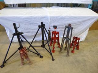 (1) Pipe Vice, Qty of Pipe Stands *Note Some Incomplete*(Located Outside), (WR-2)