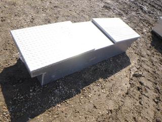 (1)  Aluminum Checker Plate Truck Tool Box, 20" x 5' x 13",  (1) Headache Rack, 66" x 26", (WR-5)