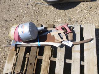 Qty of Hand Tools, Includes Hand Saws, Sledge Hammer and More, (WR-3)