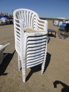 Qty of Stackable Outdoor Patio Chairs, (WR-4)