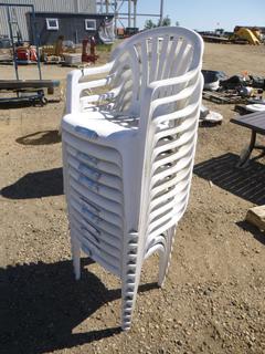 Qty of Stackable Outdoor Patio Chairs, (WR-4)