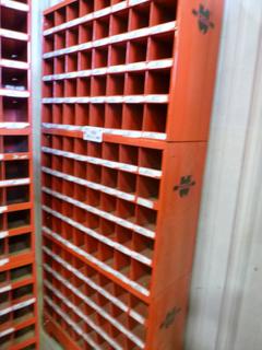 (3) Wurth 40 Compartment Bolt Bin, Stacked w/ 1 Wall Attachment Hangers