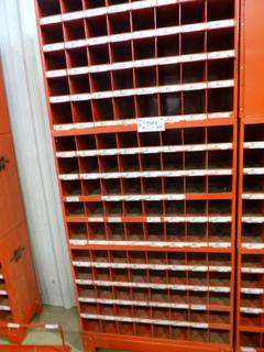 (3) Wurth 40 Compartment Bolt Bin, Stacked w/ 1 Wall Attachment Hangers