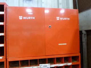 (2) Wurth 40 Compartment Bolt Bin w/ 2 Door Cabinet and 1 Wall Attached Hanger