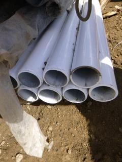 Qty of Powdered Coated Metal Pipe, 2 3/8" x 7'6" - 8'6" and Qty of Powered Coated Metal Pipe, 1 7/8" x 8'