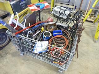 Qty of Jumper Cables, , Electric Brad Nailer, Pneumatic Grinder, Qty of Chain Boomers, (3) Caulking Guns,(2) Axes, *NOTE Crate Not Included* (Fichtenberg/Higher Ground Acreage Dispersal), (WR-4)