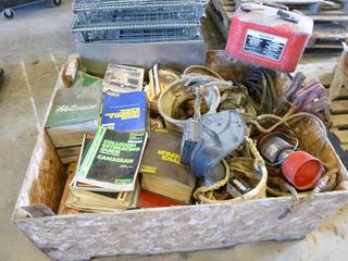 Wooden Box w/ Misc Contents, Includes Gerry Can, Various Manuals, Welding Helmet and More (Fichtenberg/Higher Ground Acreage Dispersal), (WR-4)