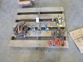 Assortment of Tools Includes, C Clamps and More