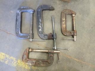 Qty of Various Sized C Clamps