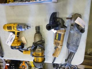 (1) Cordless, Drill, (1) Cored Drill, (1) DeWalt Grinder, (1) Black & Decker Grinder (C-1)