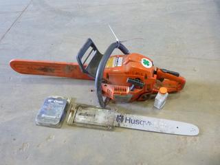 Husqvarna 18" Blade Chain Saw, Model 350 w/ Extra Blade, Oil and Chain, SN 4HVXS0525AA (F2)