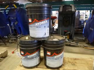 (3) 5 Gallon Pails, Petro Canada Hydrex AW32 Hydraulic Oil (W441)