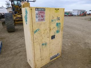 Justrite Flammable Storage Cabinet, Model Sure-Grip EX, 43" x 18" x 65", 170L/45G Capacity (North Fence)