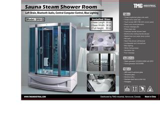 2020 Unused Sauna Steam Shower Room c/w: Left Drain, bluetooth, computer control, bluelightling