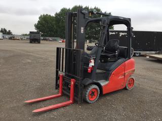 2008 Linde H16CT Forklift c/w 4 Cyl LPG, FOPS, 2 Stage Mast w/Side Shift, 36" Forks. Showing 11,873 Hours. S/N H2X391W00326