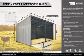 2020 Unused 12Ft  x 20Ft Skid Mounted Livestock Shed c/w: portable skid base