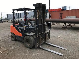 Selling Off-Site - Doosan G35C-5 6,000 LB Forklift LPG S/N MN-00365.  Located at 285097 Blue Grass Drive Rocky View County. Viewing by appointment only. For more info and appointment please call Brad at 403-371-9253