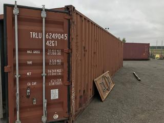 Selling Off-Site - Unused 40' Storage Container # TRLU 6249045. Located at 285097 Blue Grass Drive Rocky View County. Viewing by appointment only. For more info and appointment please call Brad at 403-371-9253. 