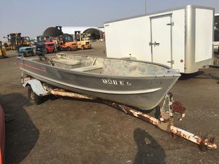 15' Fishing Boat c/w Mercury 200 Motor S/N ZCB63204B585 c/w S/A Ball Hitch Trailer