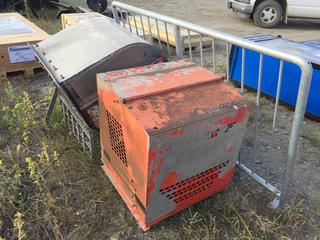 Gas Powered Cement Mixer & Fence Piece.