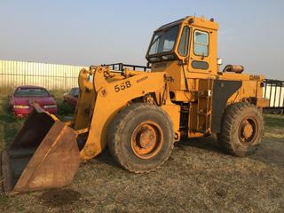 Selling Off-Site - 527 North 200 East, Raymond, AB -  Clark 55B Wheel Loader c/w Bucket, Manuals. S/N 416C958CAC. Note:  Requires Repair.