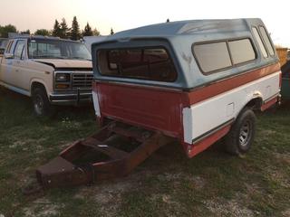 Selling Off-Site - 527 North 200 East, Raymond, AB -  Ford Truck Box Trailer w/ Topper. Note: Contents Not Included.