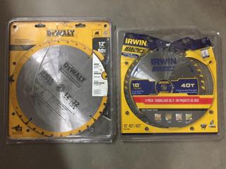 DeWalt 12" General Purpose Saw Blade & 10" Fast Cut Saw Blade.