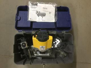 Power Fist 7 Amp Electric Plunge Router In Plastic Tool Box.