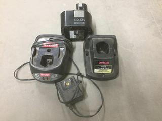 Ryobi Battery & (2) Chargers.