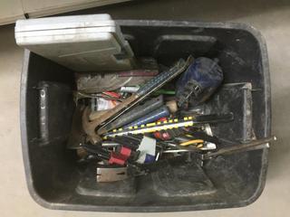 Bin of Assorted Hand Tools, Allen Wrenches, Ratchets, Etc.