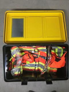 Latching Storage Box & Safety Vests.