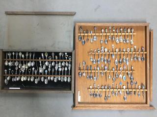 (2) Display Cases With Collectible Spoons.