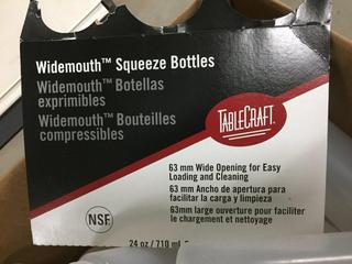 Quantity of Widemouth Squeeze Bottles & Caps.