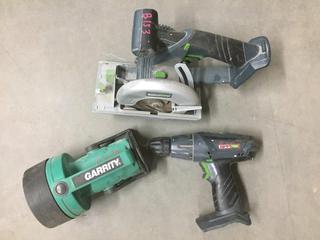 Flashlight, 18V Drill & 18V Circular Saw, No Batteries.