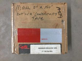 Box of 2" x 150' DOT-C2 Red & White Conspicuity Tape.