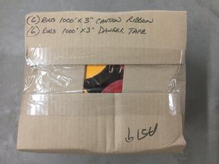 (6) Rolls of 1000' x 3" Caution Ribbon & (6) Rolls of 1000' x 3" Danger Ribbon.