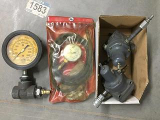 (2) Pressure Regulators, Hydro Poise Gauge & Compression Tester.