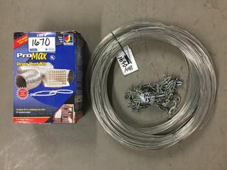 (2) Rolls of Stainless Wire, Chain & Pro Max Dryer Vent Kit.