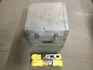 Metal Latching Box & (2) 2" x 20' Tow Straps.