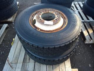 (2) Continental HSL2 11R22.5 Tires & Rims.