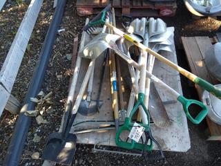 Quantity of Scoop Shovels, Track Shovels, Chippers, Pick Axe & Rake.