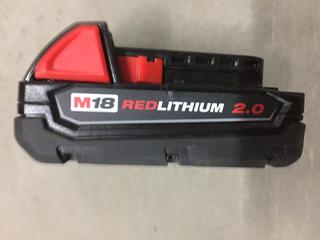 Milwaukee M18 Red Lithium 2.0 Battery.